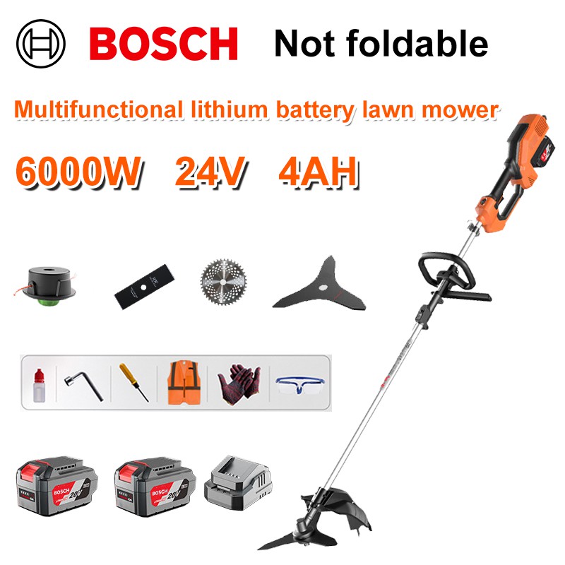 Mașină de tuns iarba fără perii 6000W + baterie litiu 48V/4AH * 2 + lamă de ferăstrău circular + lamă de ferăstrău drept + disc de plivire + funie de plivire * 20 + încărcător original + alte accesorii + garanție de zece ani